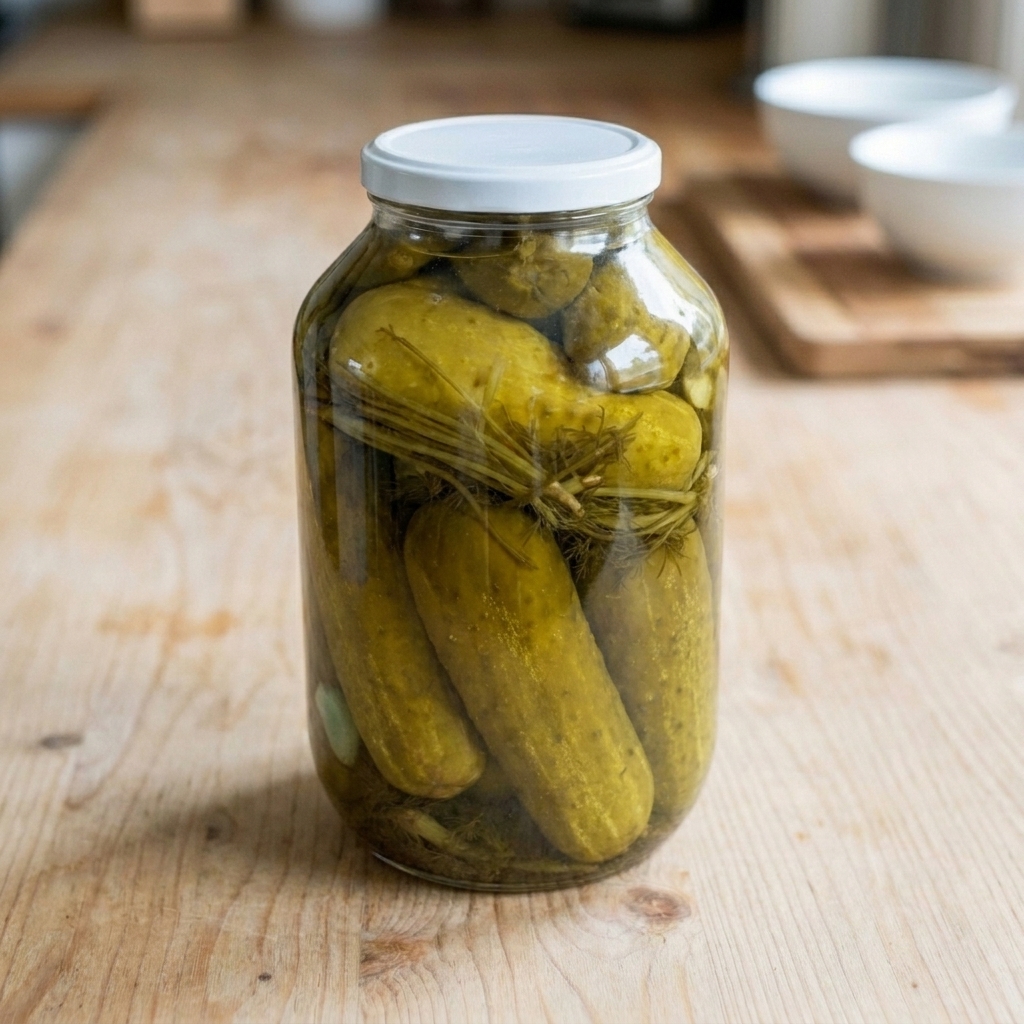 The same jar on the same counter, closer crop, identical light